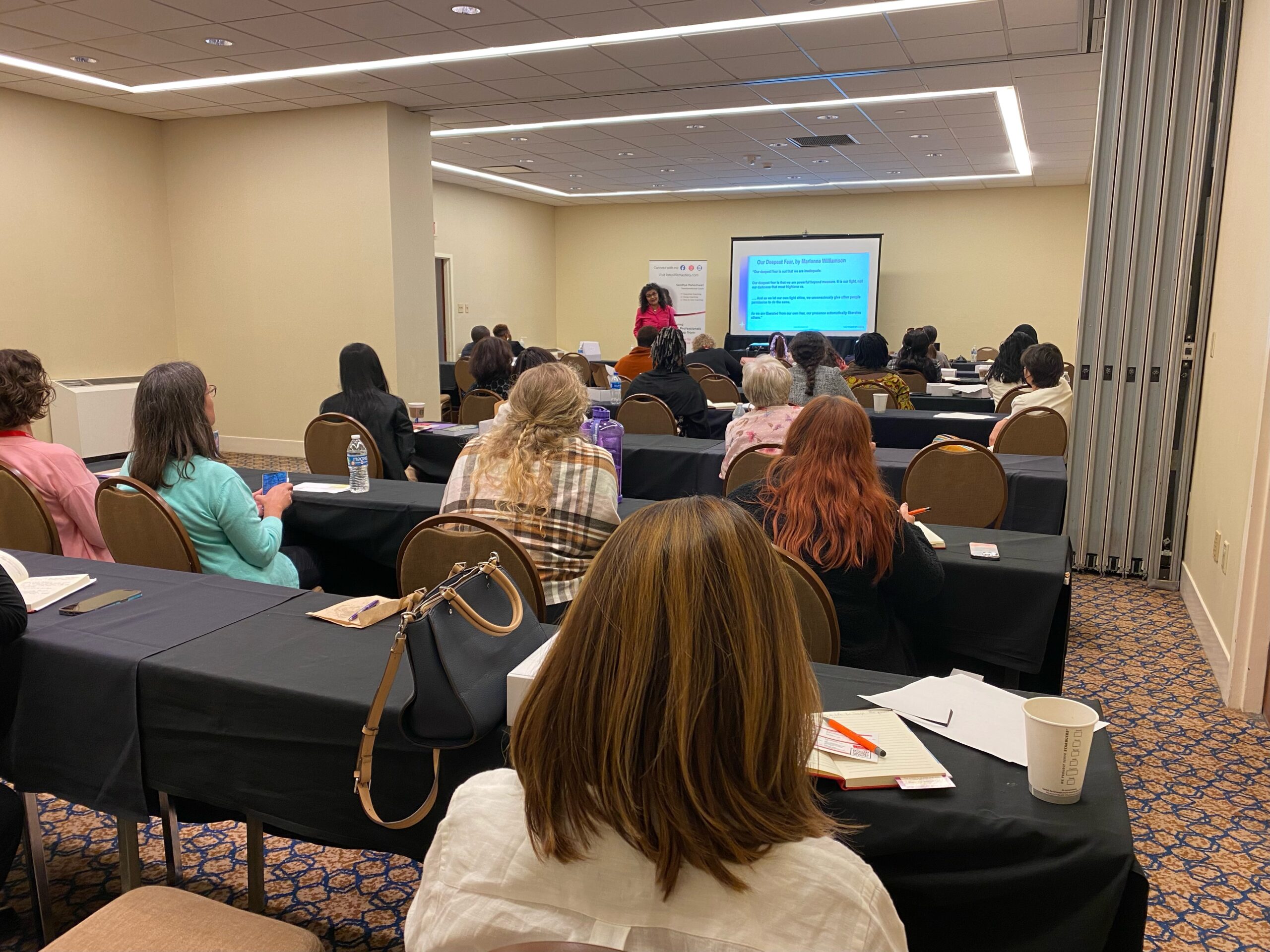 Sandhya Maheshwari speaking at Women's Business Network event